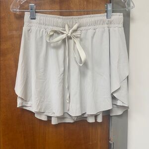 Cream Tie-Front Shorts